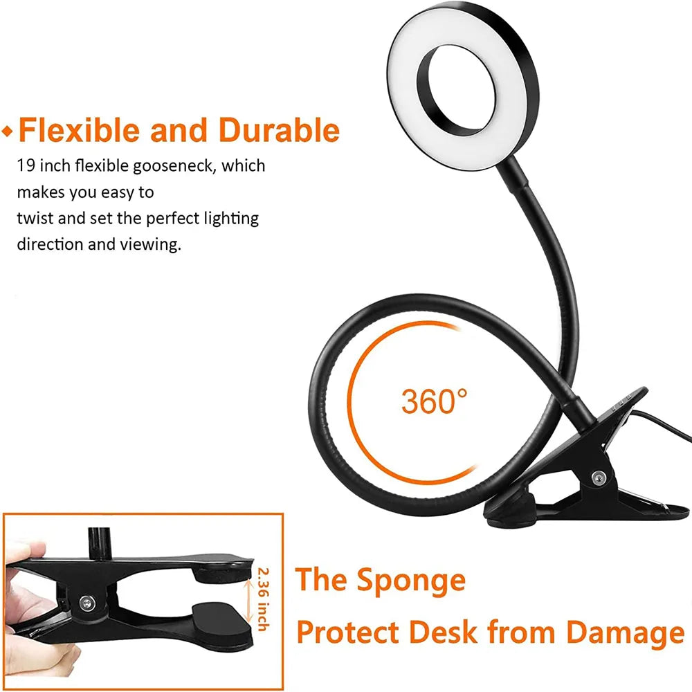 Clip-On Desk Lamp (Gooseneck Design)